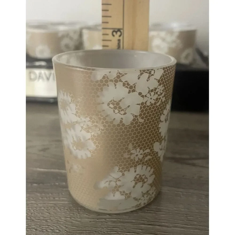 David Tutera Gold Floral Mercury Glass Votive Candle Holders Set of 12